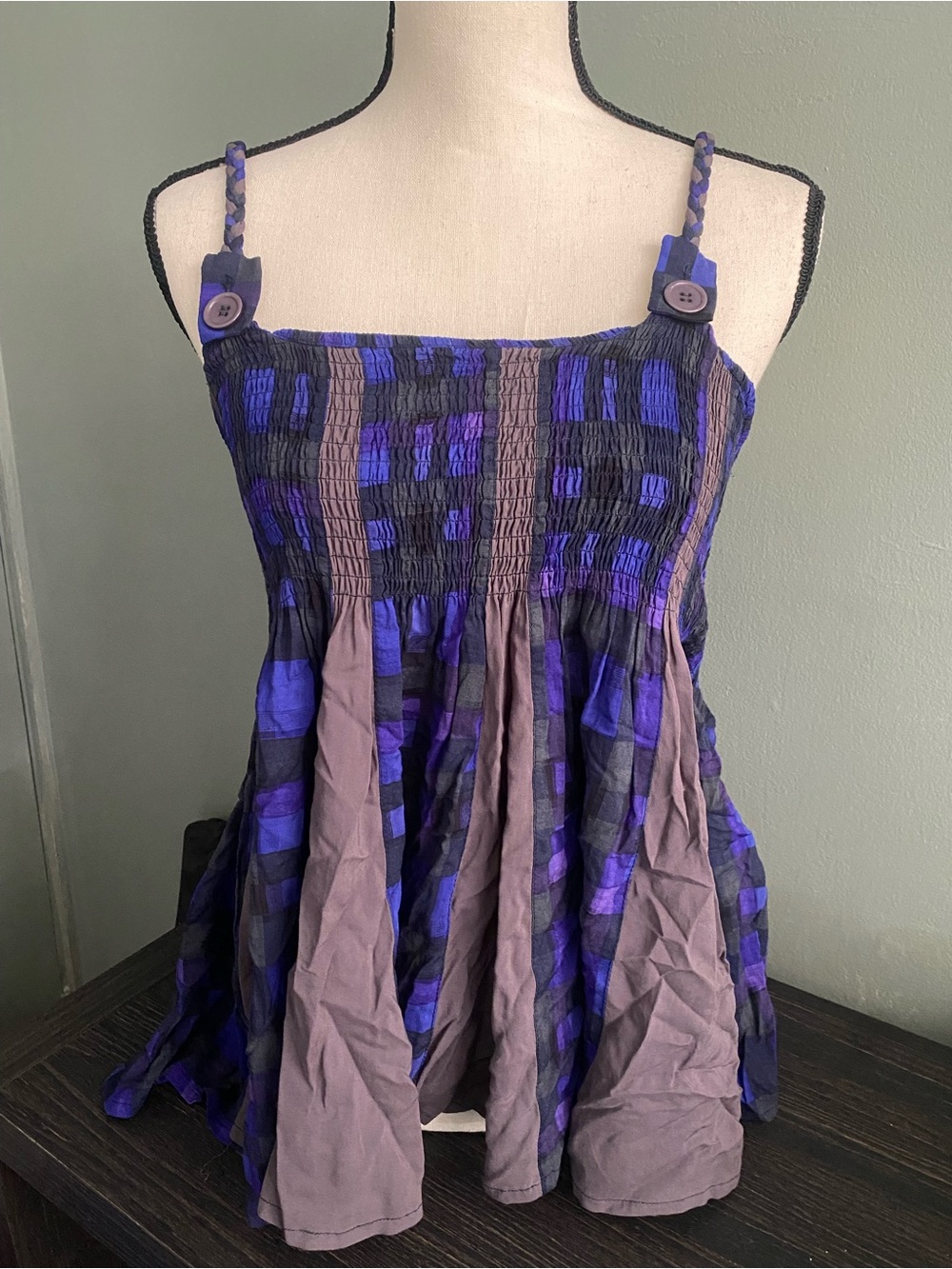 Hazel Purple & Black Smocked Camisole